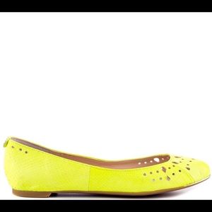 Sam Edelman Neon Green Perforated Flats
